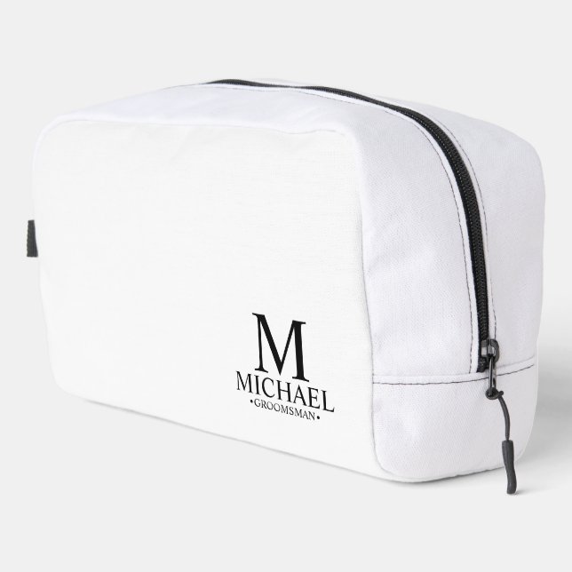 Classic Personalized Groomsman Monogram and Name Dopp Kit (Right Corner)