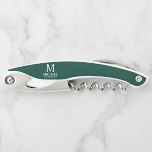Classic Personalized Groomsman Monogram and Name Waiter's Corkscrew