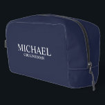 Classic Personalized Groomsman Name Dopp Kit<br><div class="desc">Classic Personalized Groomsman Gifts
featuring personalized groomsman's name and title in white classic serif font style on navy blue background.

Also perfect for Best Man,  Father of the Bride and more.</div>