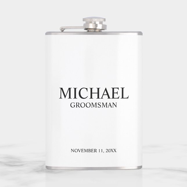 Classic Personalized Groomsman Name Flask (Creator Uploaded)