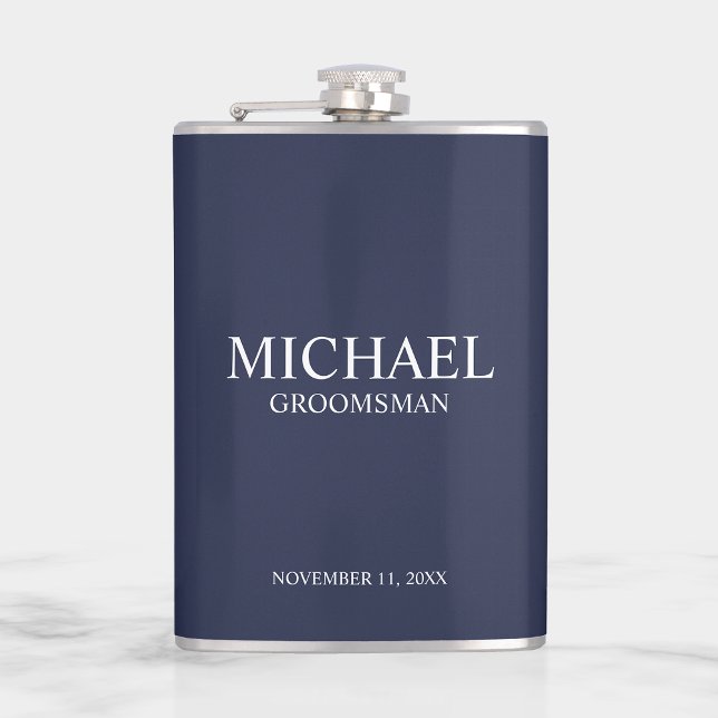 Classic Personalized Groomsman Name Flask (Creator Uploaded)
