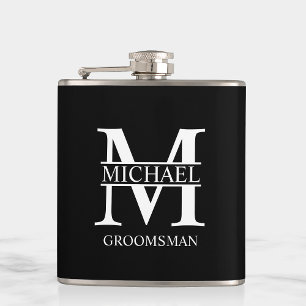 Classic Personalized Groomsman Name Flask