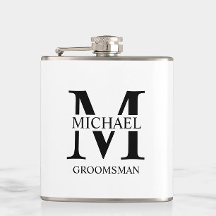 Classic Personalized Groomsman Name Flask