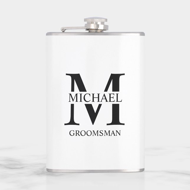 Classic Personalized Groomsman Name Flask (Creator Uploaded)