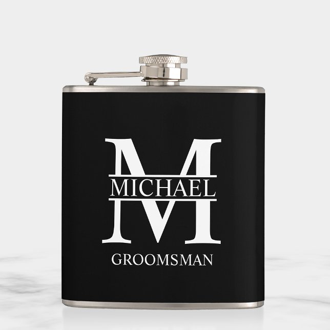 Classic Personalized Groomsman Name Flask (Creator Uploaded)