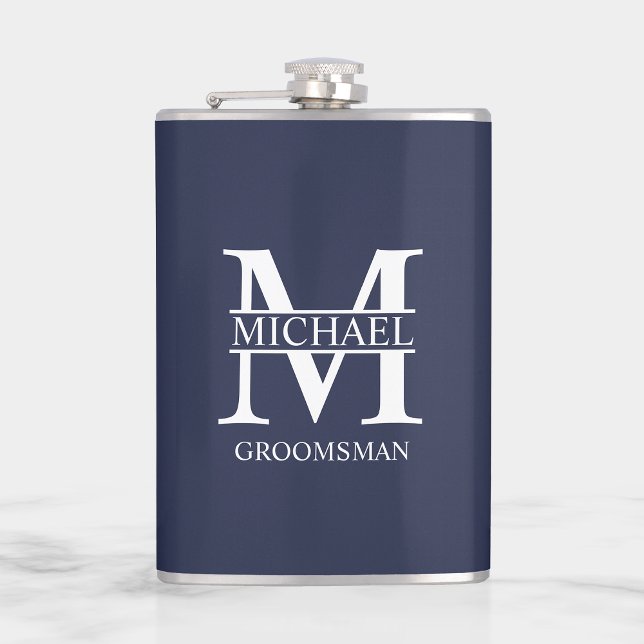 Classic Personalized Groomsman Name Flask (Creator Uploaded)