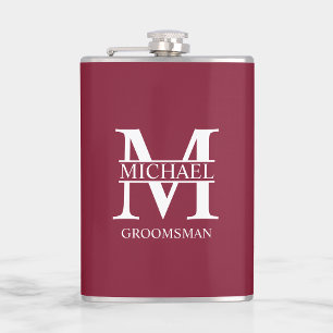 Classic Personalized Groomsman Name Flask