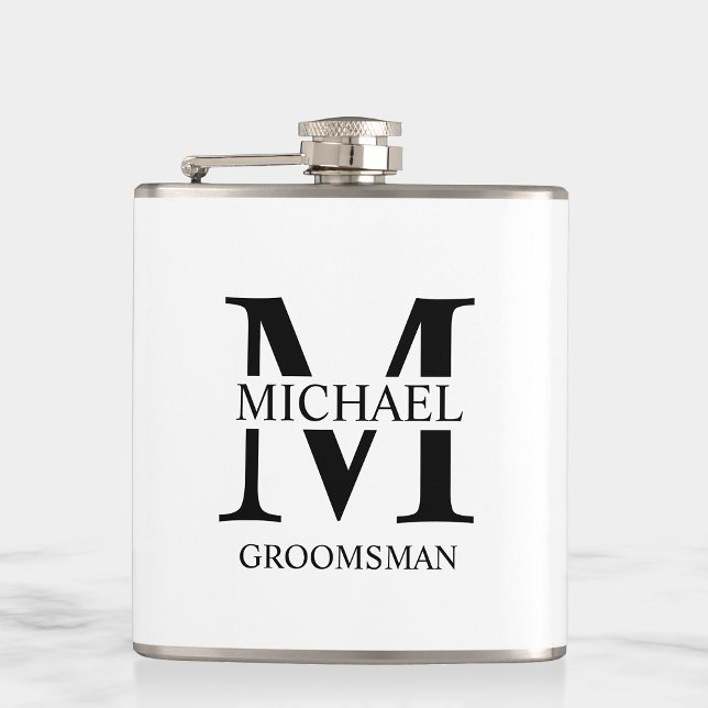 Classic Personalized Groomsman Name Flask (Creator Uploaded)