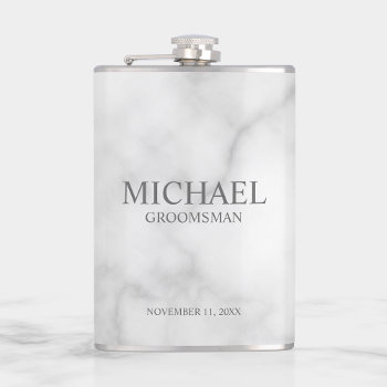 Classic Personalized Groomsman Name Flask by manadesignco at Zazzle