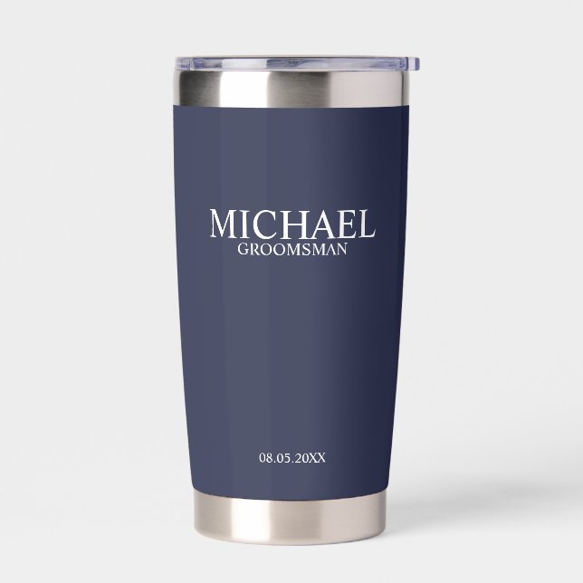 Classic Personalized Groomsman Name Insulated Tumbler (Left)