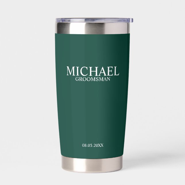 Classic Personalized Groomsman Name Insulated Tumbler (Left)