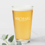 Classic Personalized Groomsmen Glass<br><div class="desc">Classic Personalized Groomsmen Glass
featuring personalized groomsman's name with title in white classic serif font style.

Also perfect for Best Man,  Father of the Bride and more.</div>