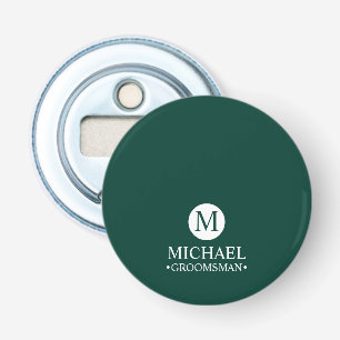 Classic Personalized Groomsmen Monogram and Name Bottle Opener