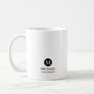 Classic Personalized Groomsmen Monogram and Name Coffee Mug