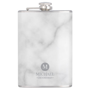 Classic Personalized Groomsmen Monogram and Name Flask