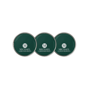 Classic Personalized Groomsmen Monogram and Name Golf Ball Marker