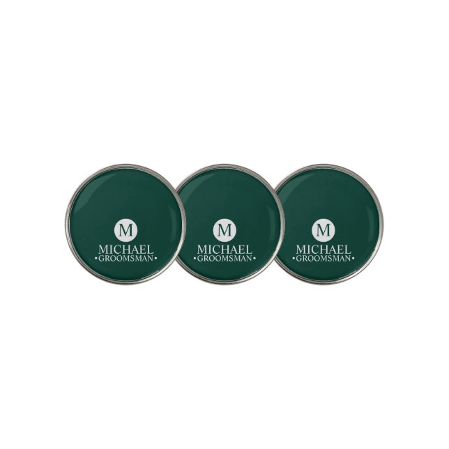 Classic Personalized Groomsmen Monogram and Name Golf Ball Marker (3 Up)