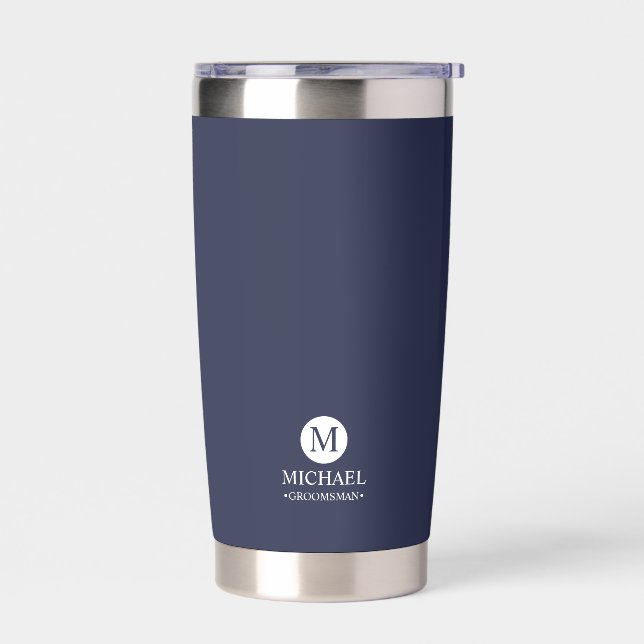 Classic Personalized Groomsmen Monogram and Name Insulated Tumbler (Left)