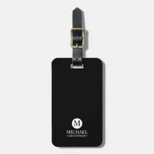 Classic Personalized Groomsmen Monogram and Name Luggage Tag