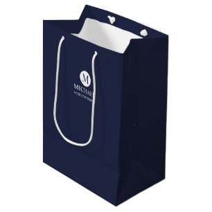Classic Personalized Groomsmen Monogram and Name Medium Gift Bag