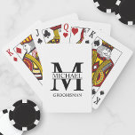 Classic Personalized Groomsmen Monogram and Name Poker Cards<br><div class="desc">Classic Personalized Groomsmen Gifts
featuring personalized groomsman's monogram,  name and title in black classic serif font style on white background.

Also perfect for best man,  father of the bride and more.</div>