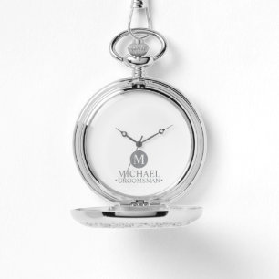 Classic Personalized Groomsmen Monogram and Name Watch