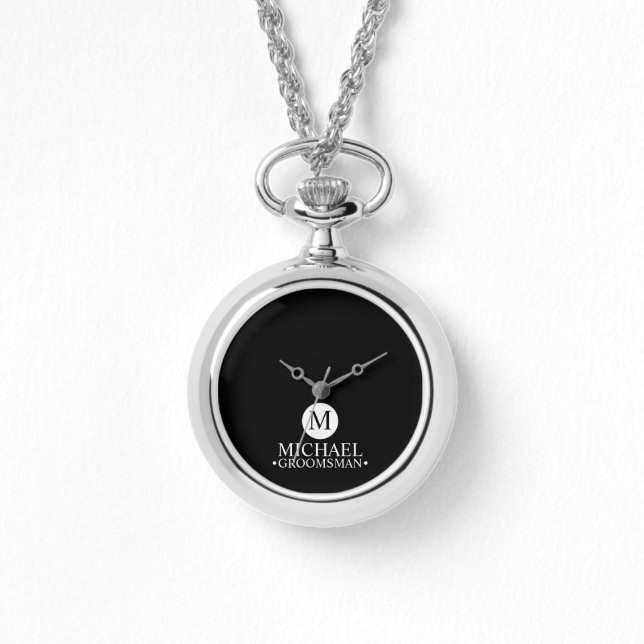 Classic Personalized Groomsmen Monogram and Name Watch (Front)