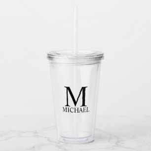 Classic Personalized Monogram and Name Acrylic Tum Acrylic Tumbler