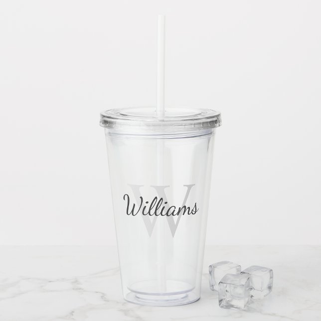 Classic Personalized Monogram and Name Acrylic Tumbler (Creator Uploaded)