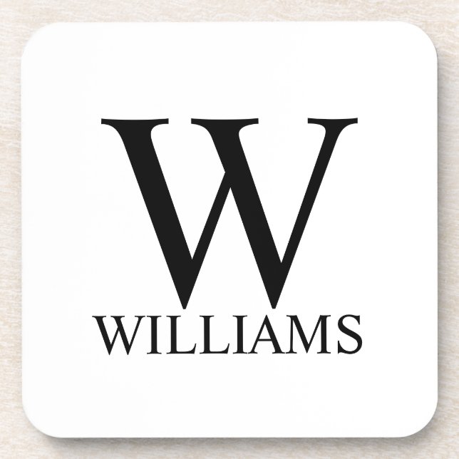 Classic Personalized Monogram and Name Beverage Co Coaster (Front)