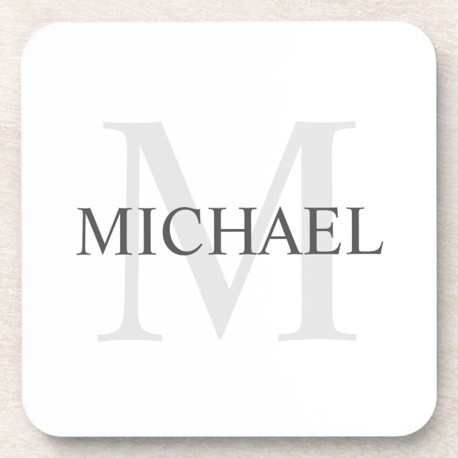 Classic Personalized Monogram and Name Beverage Coaster (Front)