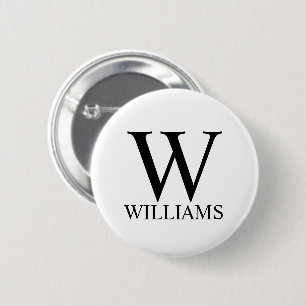 Classic Personalized Monogram and Name Button