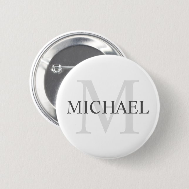 Classic Personalized Monogram and Name Button (Front & Back)