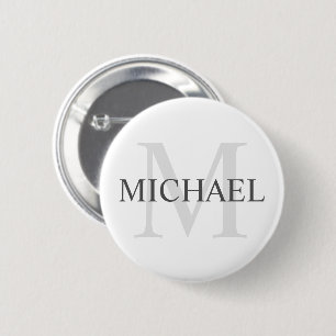 Classic Personalized Monogram and Name Button