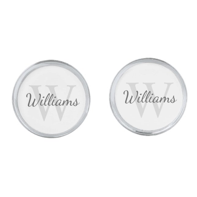 Classic Personalized Monogram and Name Cufflinks (Front)