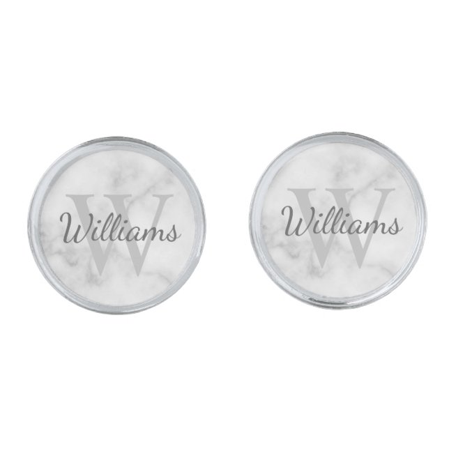Classic Personalized Monogram and Name Cufflinks (Front)