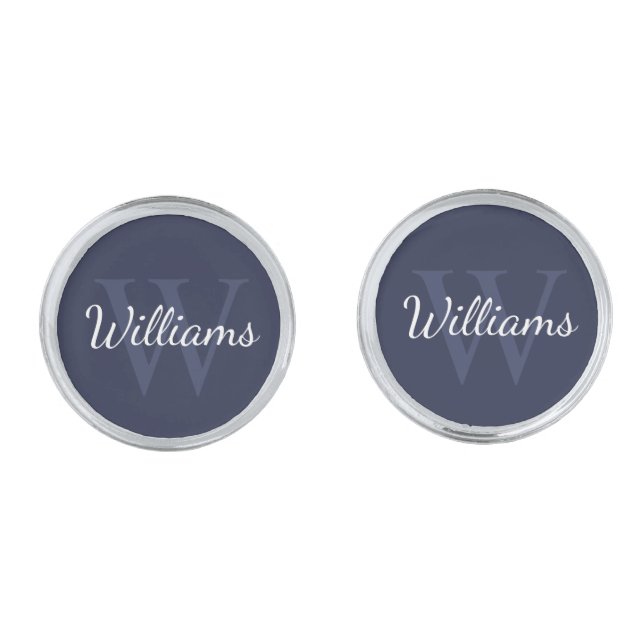 Classic Personalized Monogram and Name Cufflinks (Front)