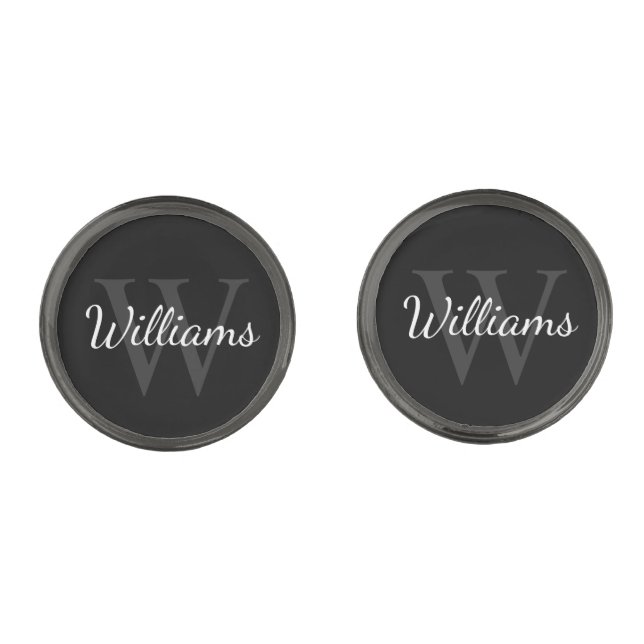 Classic Personalized Monogram and Name Cufflinks (Front)
