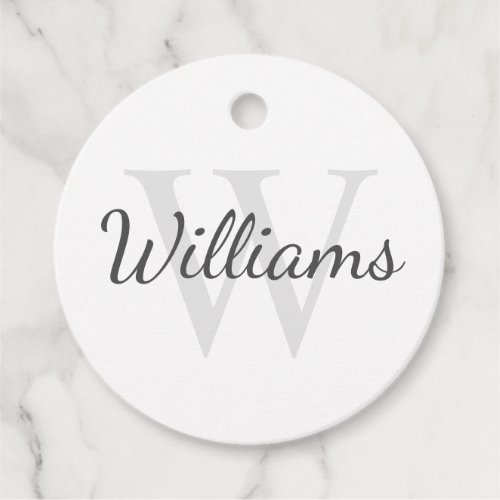 Classic Personalized Monogram and Name Favor Tags