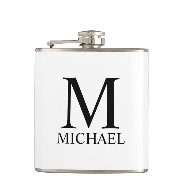 Classic Personalized Monogram and Name Flask (Front)