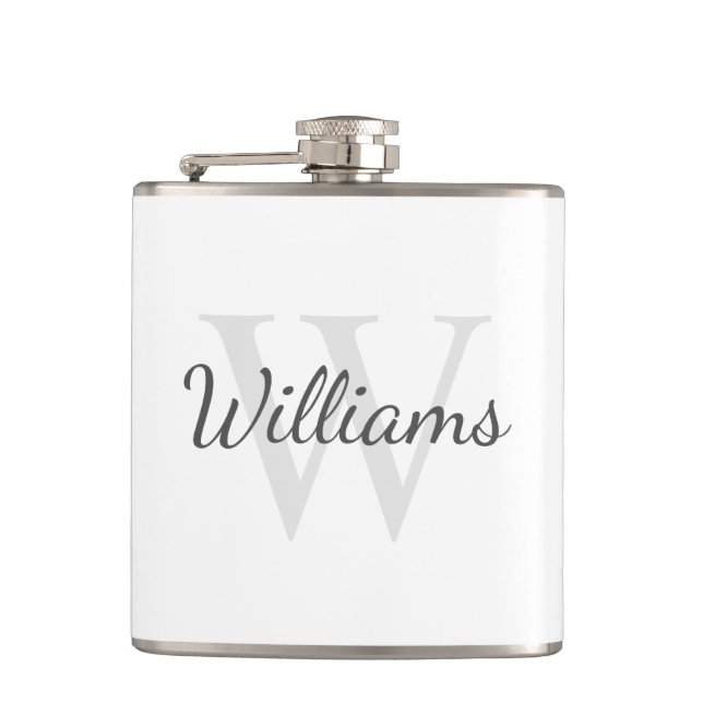 Classic Personalized Monogram and Name Flask (Front)
