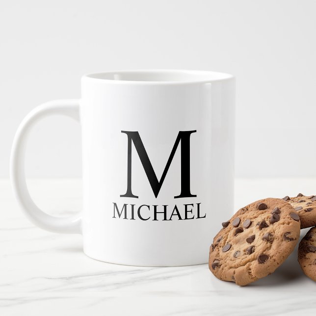 Classic Personalized Monogram and Name Giant Coffe Coffee Mug (Creator Uploaded)