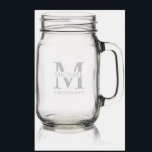 Classic Personalized Monogram and Name Groomsman Mason Jar W/ Handle<br><div class="desc">Classic Personalized Groomsman Gifts
featuring personalized groomsman's monogram,  name and title in classic serif font style.

Also perfect for Best Man,  Father of the Bride and more.</div>