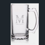 Classic Personalized Monogram and Name Groomsman Stein<br><div class="desc">Classic Personalized Groomsman Gifts
featuring personalized groomsman's monogram,  name and title in classic serif font style.

Also perfect for Best Man,  Father of the Bride and more.</div>