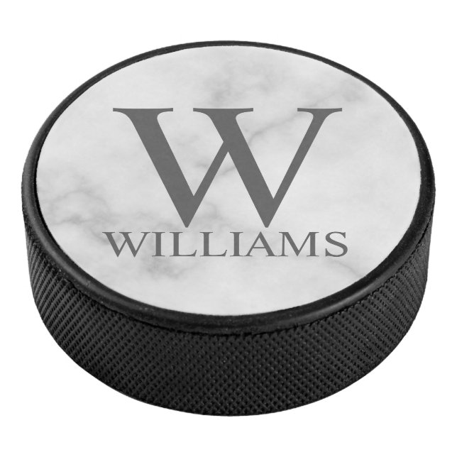 Classic Personalized Monogram and Name Hockey Puck (3/4)