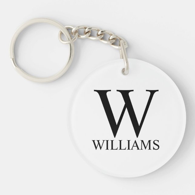 Classic Personalized Monogram and Name Keychain (Front)