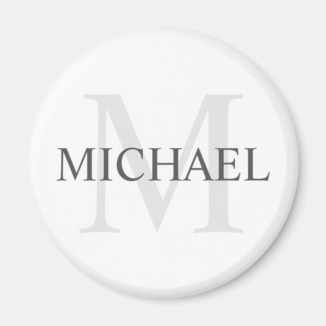Classic Personalized Monogram and Name Magnet (Front)