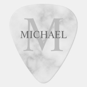 Classic Personalized Monogram and Name Marble Look Guitar Pick
