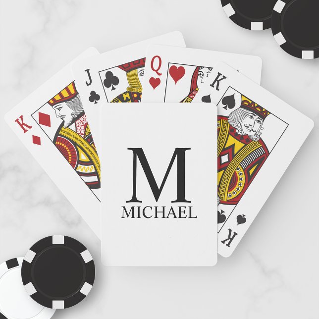 Classic Personalized Monogram and Name Playing Car Poker Cards (Creator Uploaded)