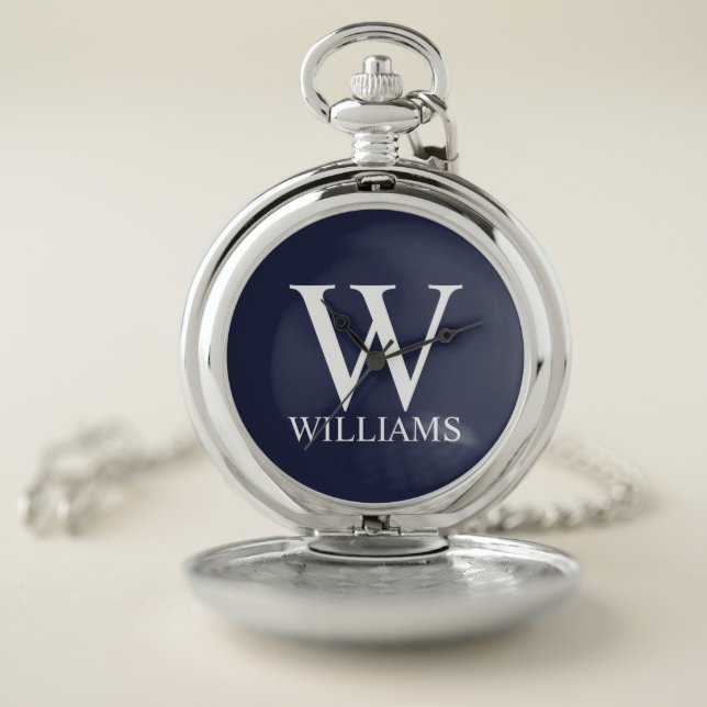 Classic Personalized Monogram and Name Pocket Watch (Inside)